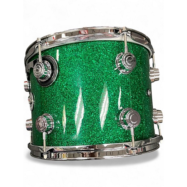 Used DW 5 Piece Maple Standard Green Sparkle Drum Kit