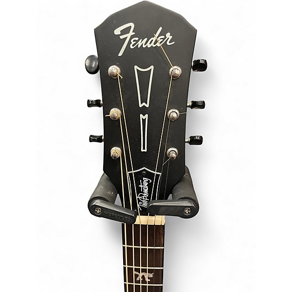 Used Fender Tim Armstrong Hellcat Black and White Acoustic Electric Guitar