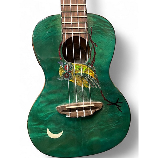 Used Luna uke owl c Green Ukulele