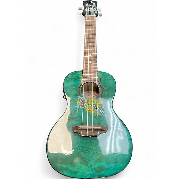 Used Luna uke owl c Green Ukulele