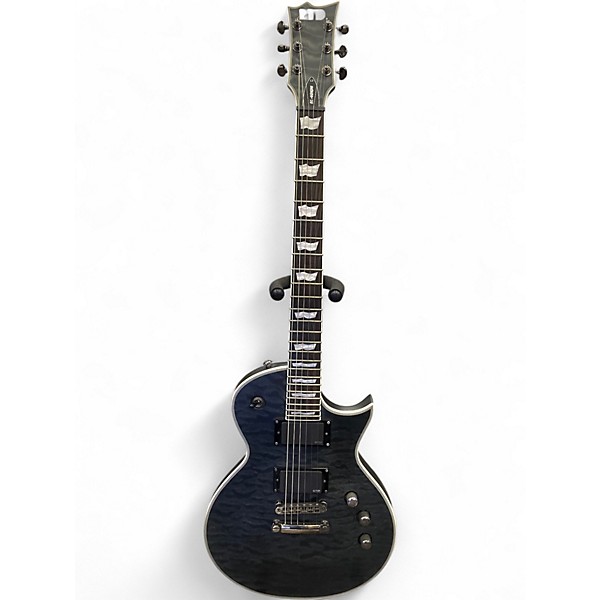 Used ESP LTD EC401QM SEE THRU BLACK Solid Body Electric Guitar