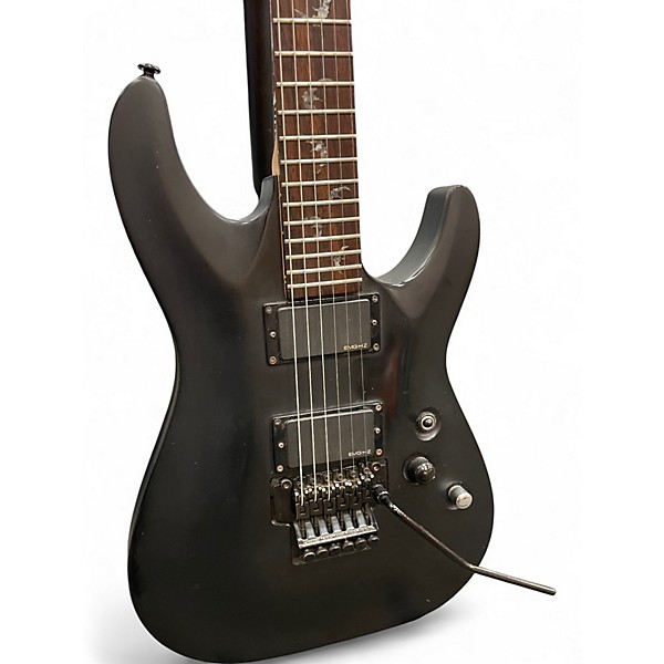 Used Schecter Guitar Research Damien Floyd Rose Black Solid Body Electric Guitar