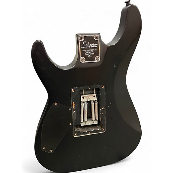 Used Schecter Guitar Research Damien Floyd Rose Black Solid Body Electric Guitar