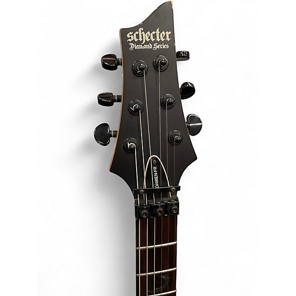 Used Schecter Guitar Research Damien Floyd Rose Black Solid Body Electric Guitar