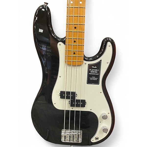 Used Fender Player Precision Bass Black and White Electric Bass Guitar