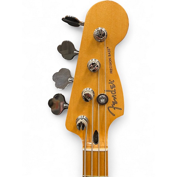 Used Fender Player Precision Bass Black and White Electric Bass Guitar