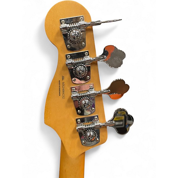 Used Fender Player Precision Bass Black and White Electric Bass Guitar