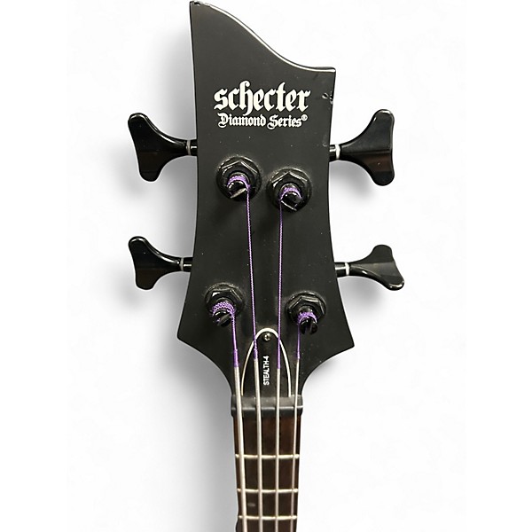 Used Schecter Guitar Research STILETTO STEALTH 4 Black Electric Bass Guitar
