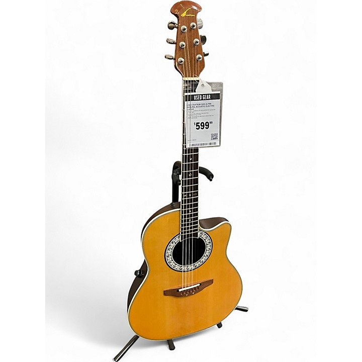 Used Ovation 1528 Ultra Natural Acoustic Electric Guitar Natural