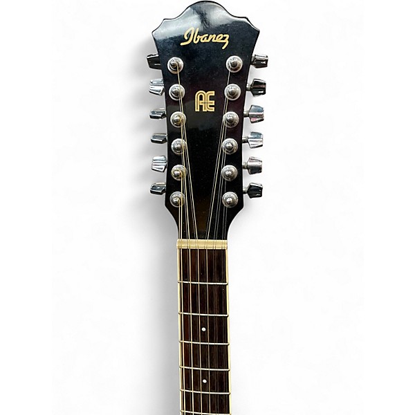 Used Ibanez AEF1812E Black 12 String Acoustic Electric Guitar