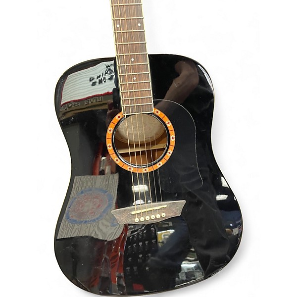 Used Washburn WD100DL Black Acoustic Guitar
