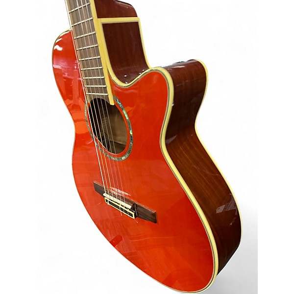 Used Ibanez AEG10NE Candy Tangerine Classical Acoustic Electric Guitar