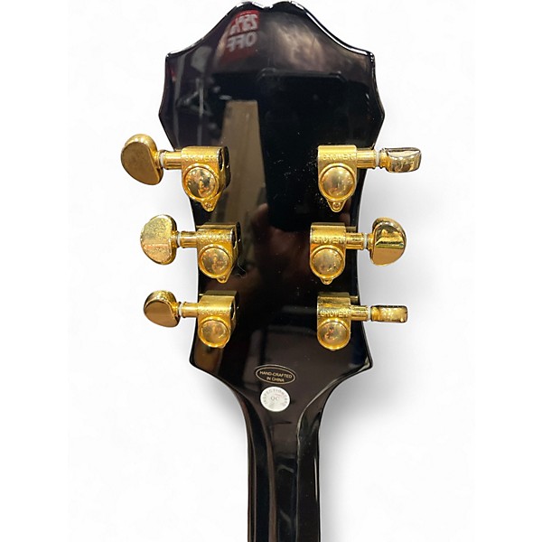 Used Epiphone SHERATON II PRO Black and Gold Hollow Body Electric Guitar