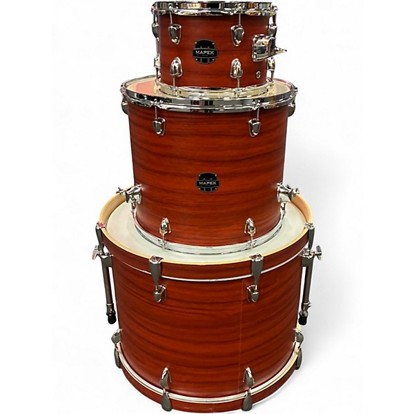 Used Mapex 3 Piece Venus Crimson Red Trans Drum Kit