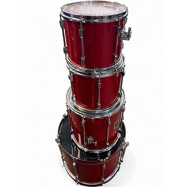 Used Ludwig 4 Piece ROCKER RED Drum Kit