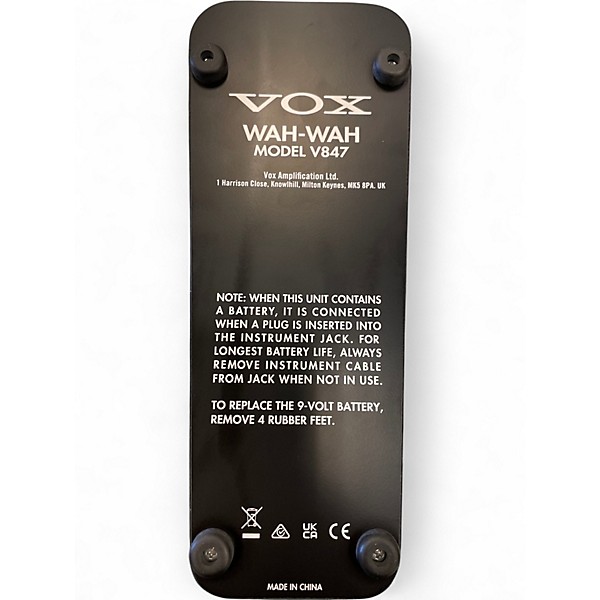 Used VOX V847A Reissue Wah Pedal Effect Pedal