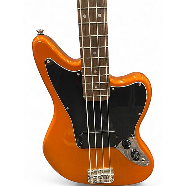 Used Squier AFFINITY SERIES JAGUAR BASS Orange Electric Bass Guitar