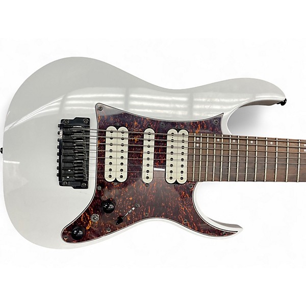 Used Ibanez TAM10 Tosin Abasi Signature 8 String WHITE Solid Body Electric Guitar