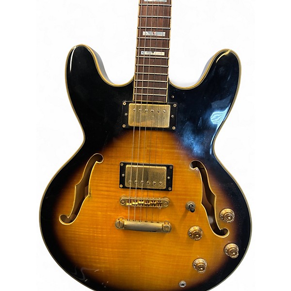 Used Jay Turser JT 134DC 2 Tone Sunburst Hollow Body Electric Guitar