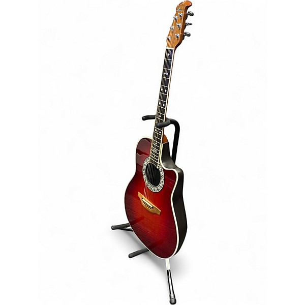 Used Ovation 1867 Red Acoustic Guitar