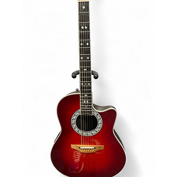 Used Ovation 1867 Red Acoustic Guitar