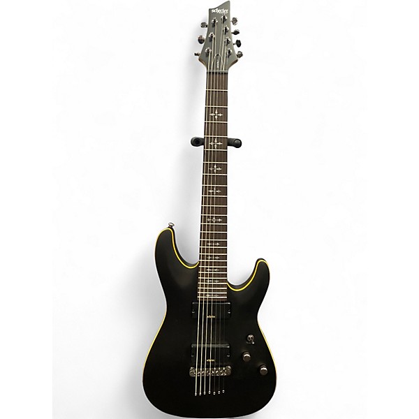 Used Schecter Guitar Research Demon 7 String Flat Black Solid Body Electric Guitar