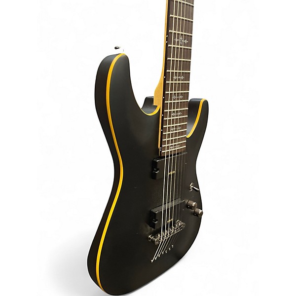 Used Schecter Guitar Research Demon 7 String Flat Black Solid Body Electric Guitar