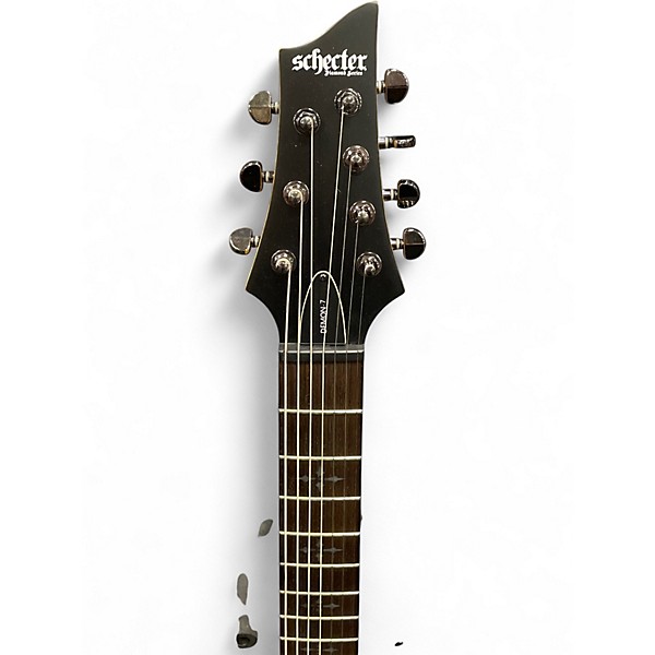 Used Schecter Guitar Research Demon 7 String Flat Black Solid Body Electric Guitar