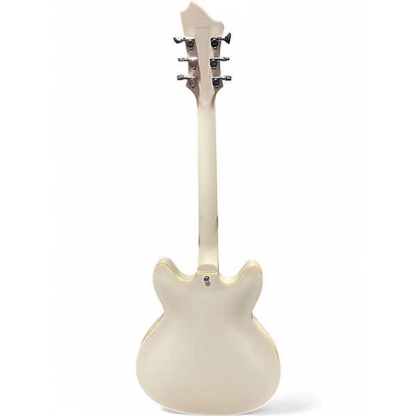 Used Hagstrom Viking Deluxe White Hollow Body Electric Guitar