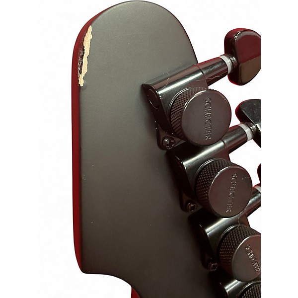 Used Schecter Guitar Research Machine Gun Kelly PT Pink Solid Body Electric Guitar