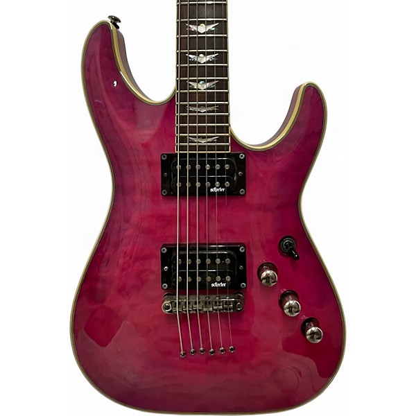 Used Schecter Guitar Research Omen Extreme 6 ELECTRIC MAGENTA Solid Body Electric Guitar