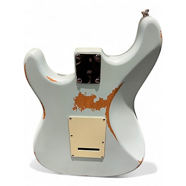 Used Vintage V6 Blue Solid Body Electric Guitar