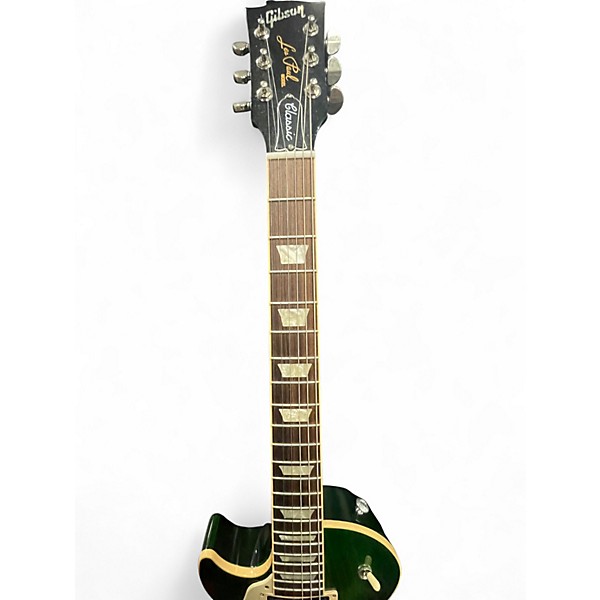 Used Gibson Les Paul Classic Left Handed Trans Green Electric Guitar