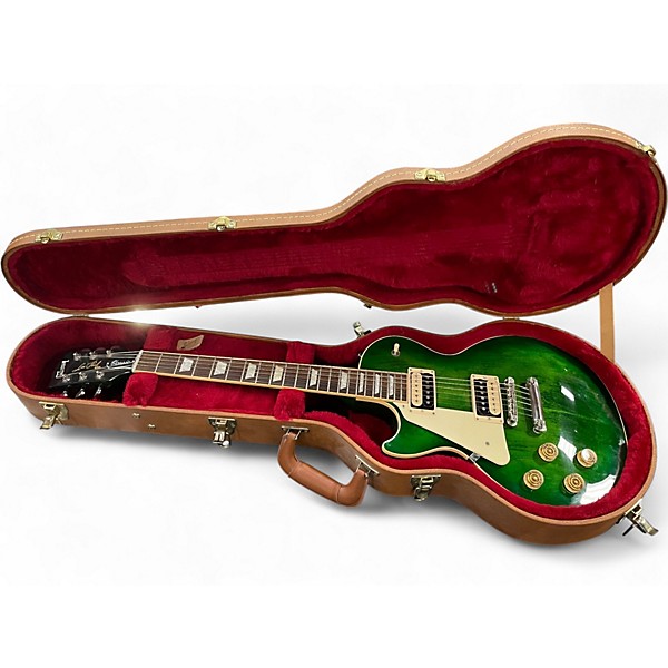 Used Gibson Les Paul Classic Left Handed Trans Green Electric Guitar