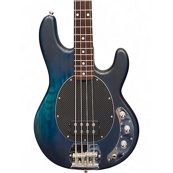 Used Sterling by Music Man Sub 4 Trans Blue Electric Bass Guitar