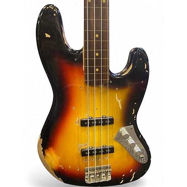 Vintage 2015 Fender Jaco Pastorius Signature Relic Jazz Bass Aged Sunburst Electric Bass Guitar