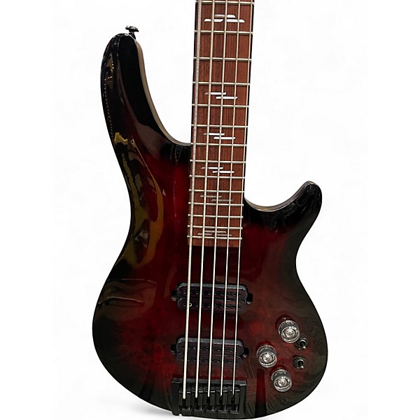 Used Schecter Guitar Research OMEN ELITE 5 BLACK CHERRY BURST Electric Bass Guitar