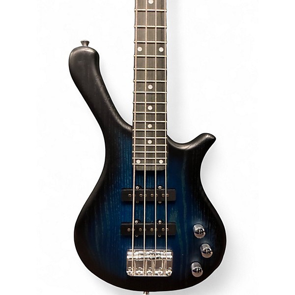 Used Glarry GW101 Blue Burst Electric Bass Guitar