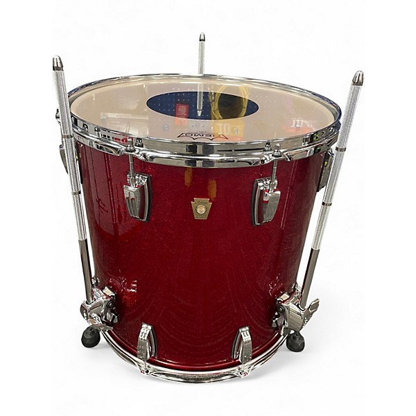 Used Ludwig 3 Piece Classic Maple Red Sparkle Drum Kit
