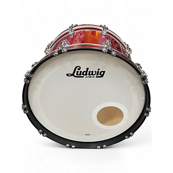 Used Ludwig 3 Piece Classic Maple Red Sparkle Drum Kit