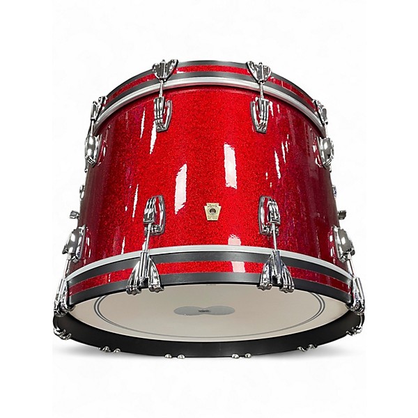 Used Ludwig 3 Piece Classic Maple Red Sparkle Drum Kit
