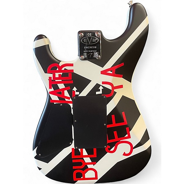 Used EVH Stripe Series Circles Black and White Solid Body Electric Guitar