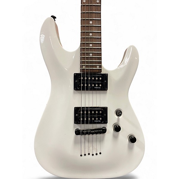 Used Schecter Guitar Research Omen 6 WHITE Solid Body Electric Guitar