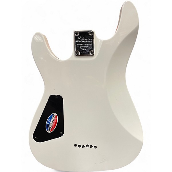 Used Schecter Guitar Research Omen 6 WHITE Solid Body Electric Guitar