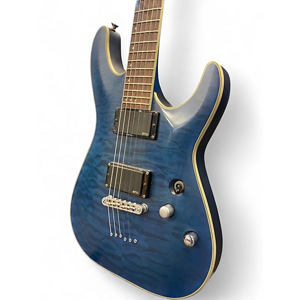 Used Schecter Guitar Research C1 Platinum Trans Blue Solid Body Electric Guitar