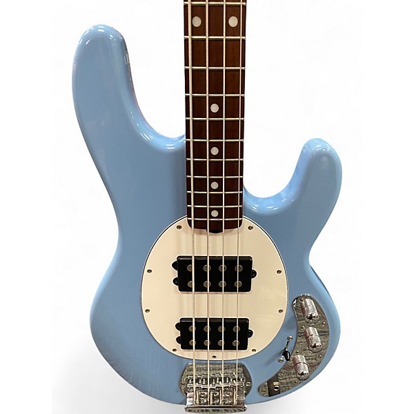 Used Sterling by Music Man Sub 4 Blue Electric Bass Guitar