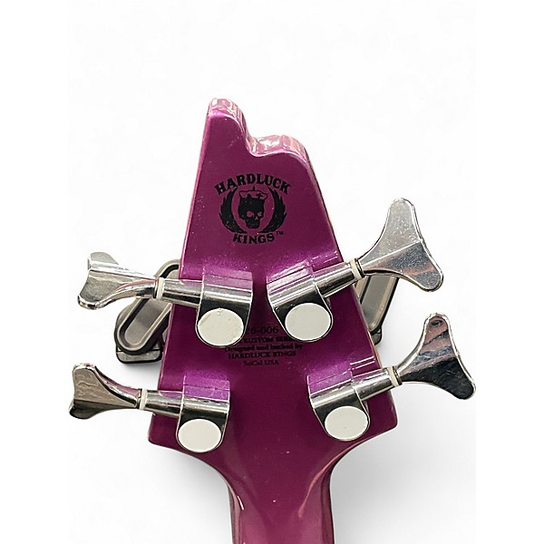 Used HardLuck Kings COBRA V BASS LEFT HANDED Purple Electric Bass Guitar