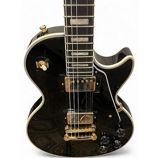 Used 2021 Epiphone Les Paul Custom Ebony Solid Body Electric Guitar