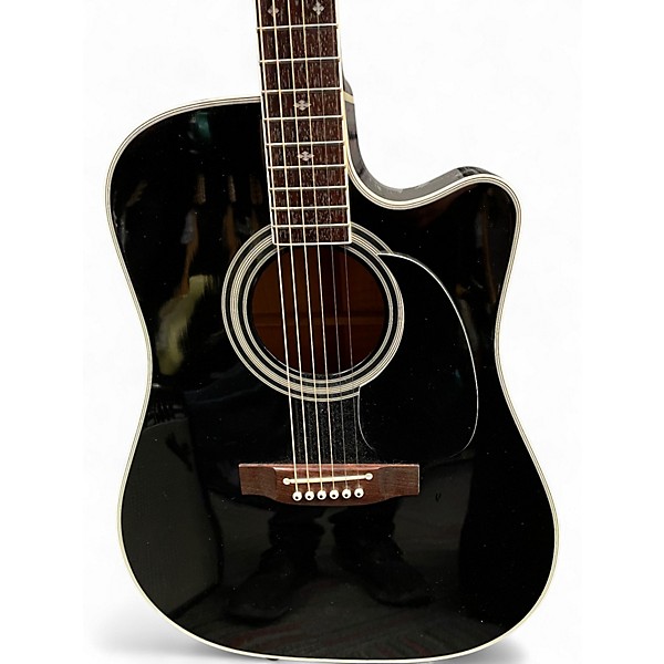 Used Takamine EF341C Black Acoustic Electric Guitar
