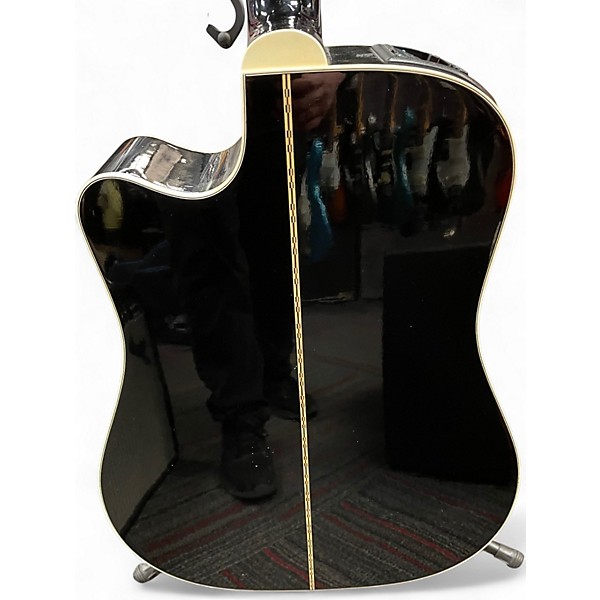 Used Takamine EF341C Black Acoustic Electric Guitar